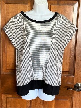 Rag & Bone Stripe Dolman Short Cap Sleeve Boxy Silhouette Top Size 6